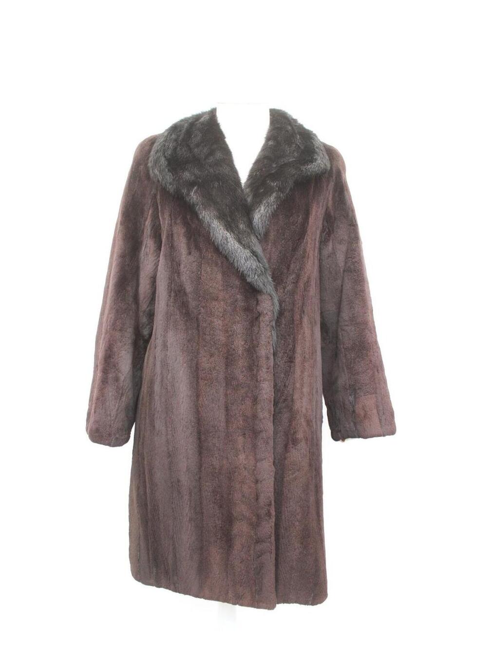Excellent Brown Sheared Mink Fur Coat Jacket Women Woman Size 4 Small